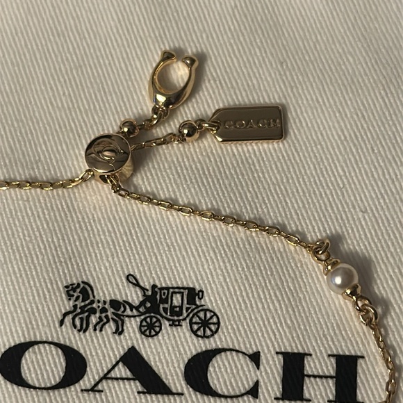 Coach Gold slider Bracelet with Pearl Accents - Picture 5 of 5